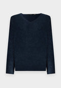 Vero Moda VMCREWLEFILE  V-NECK  - Jumper - navy blazer melange