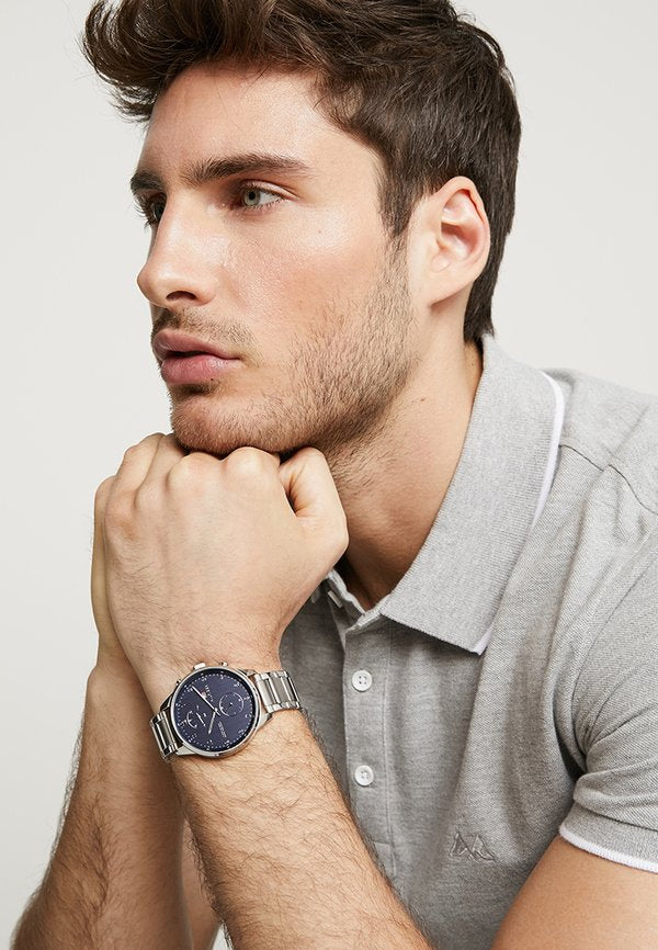 Tommy Hilfiger CHASE - Watch - silver-coloured/blue