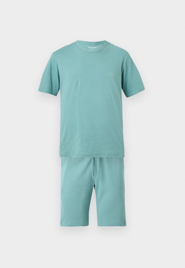 Jack & Jones JJCOLLEGE LOGO TEE SET - Shorts - mineral blue