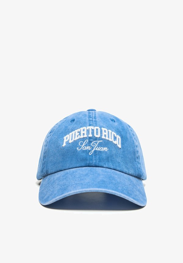 Bershka PUERTO RICO EMBROIDERY - CAP - Cap - dark blue