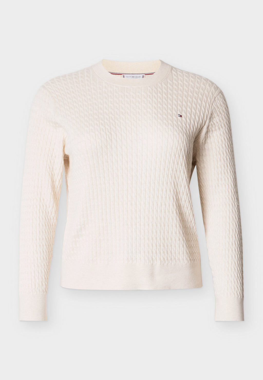 CURVE CABLE KNIT CREW NECK JUMPER Media 1