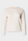 CURVE CABLE KNIT CREW NECK JUMPER Media 1