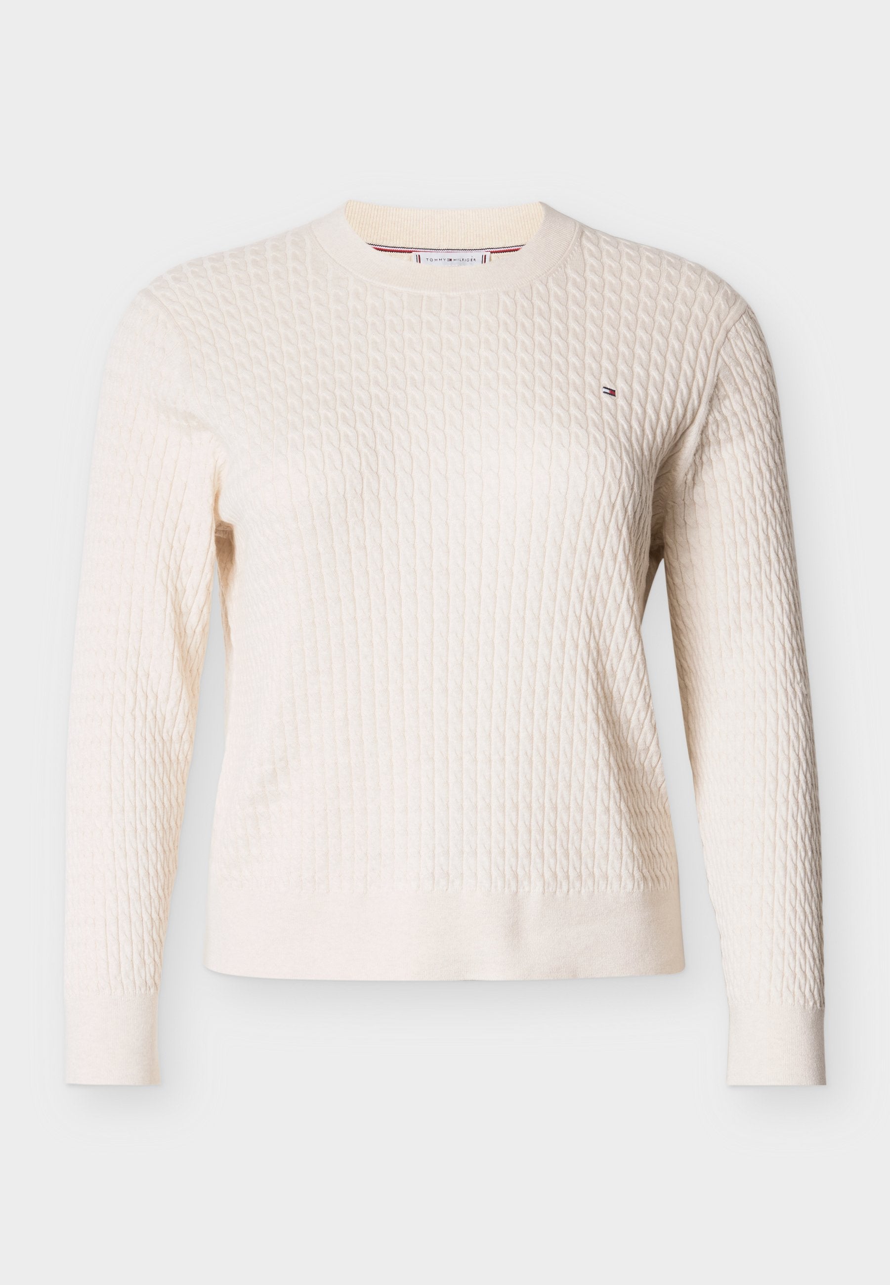 CURVE CABLE KNIT CREW NECK JUMPER Media 1