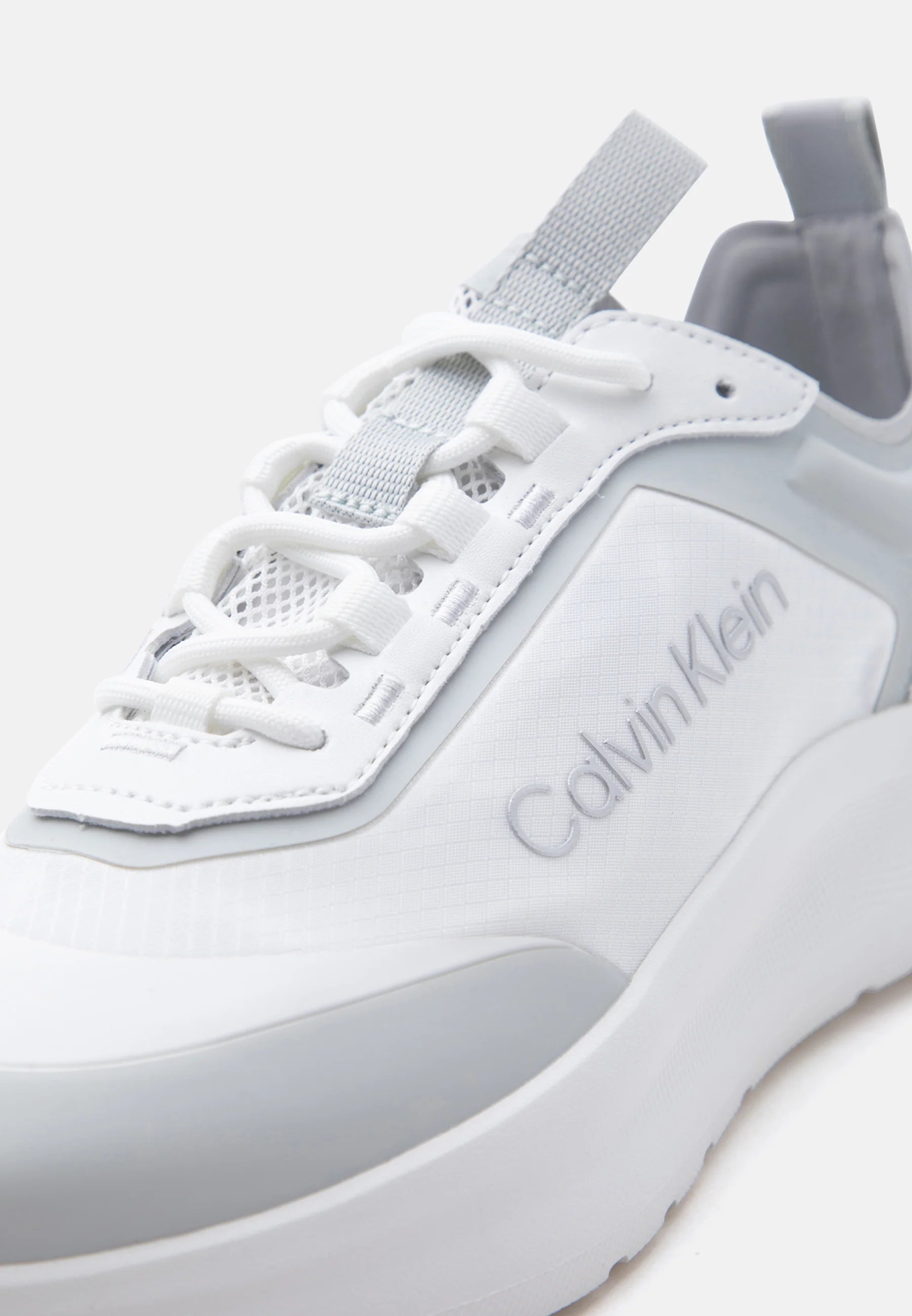 Calvin Klein Trainers - bright white/pearl grey/silver-coloured