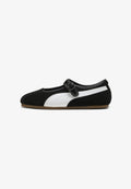 Puma PUMA TACKLETTE - Ankle strap ballerina shoes - puma black-puma white-gum