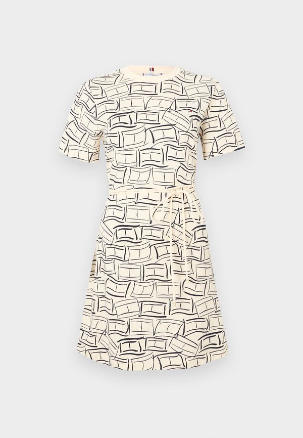 Tommy Hilfiger INTERLOCK KNIT MINI T-SHIRT DRESS - Jersey dress - flag feathers calico