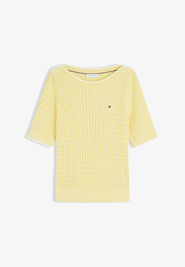 Tommy Hilfiger FINE CABLE BOAT NECK - Jumper - citronella