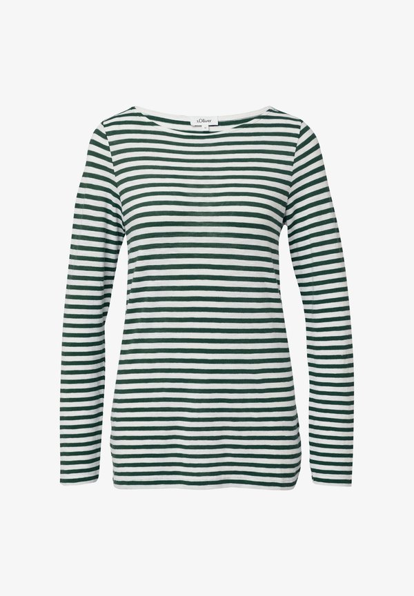 s.Oliver LÄSSIGES MIT U-BOOT-AUSSCHNITT - Long sleeved top - tannengrün