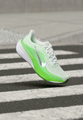Nike Performance AIR ZOOM PEGASUS 42 - Road running shoes - white/metallic silver-coloured/green strike/illusion green/black