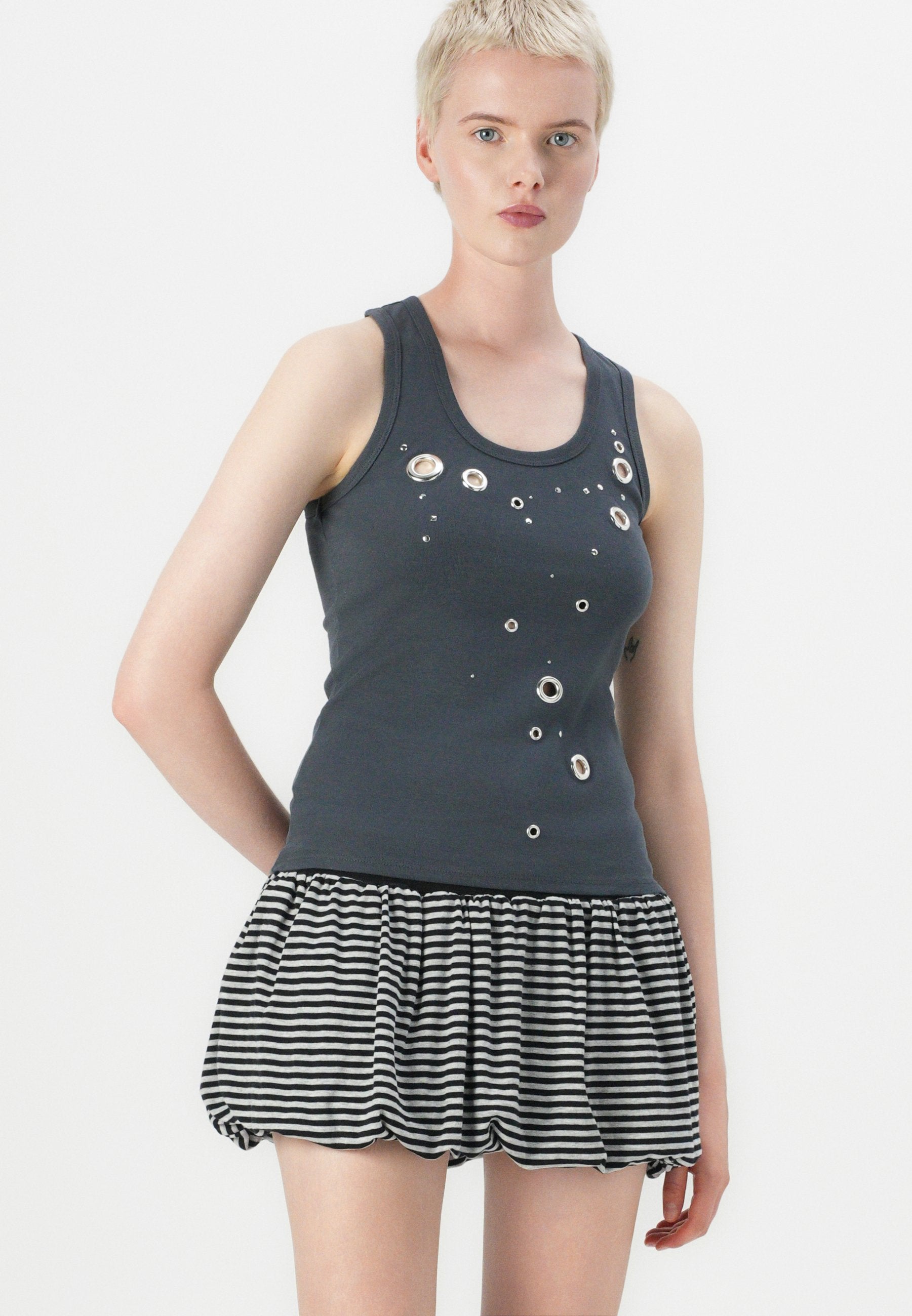 Jaded London STRIPE PUFFBALL SKIRT