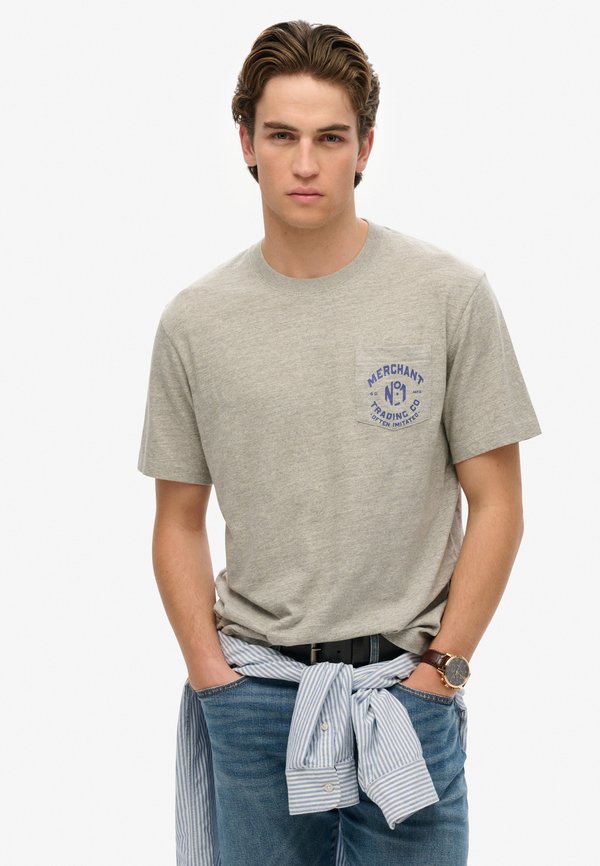 Superdry & Co THE MERCHANT STORE  - Print T-shirt - vintage sweat light grey marl