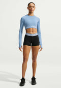 Nike Performance NIKE PRO DF 365 CROP LS - Long sleeved top - work blue/white