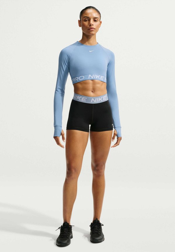Nike Performance NIKE PRO DF 365 CROP LS - Long sleeved top - work blue/white