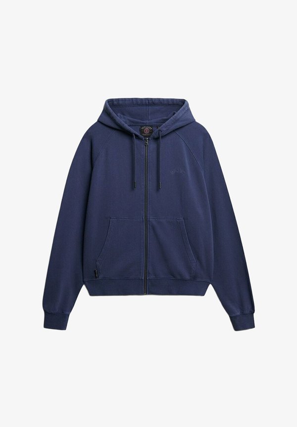 Superdry & Co ESSENTIAL LOGO GARMENT DYED ZIP  - Zip-up sweatshirt - mariner navy