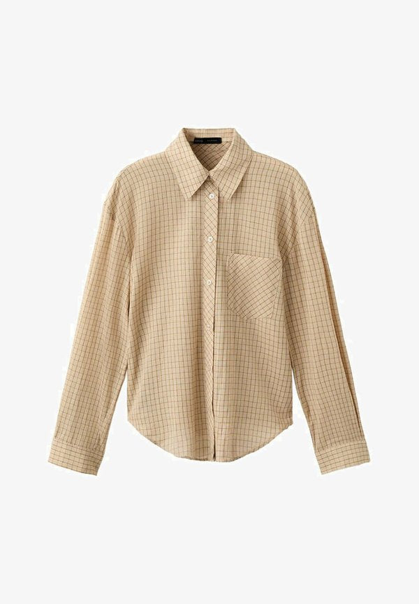Mango ADULT - Button-down blouse - brown