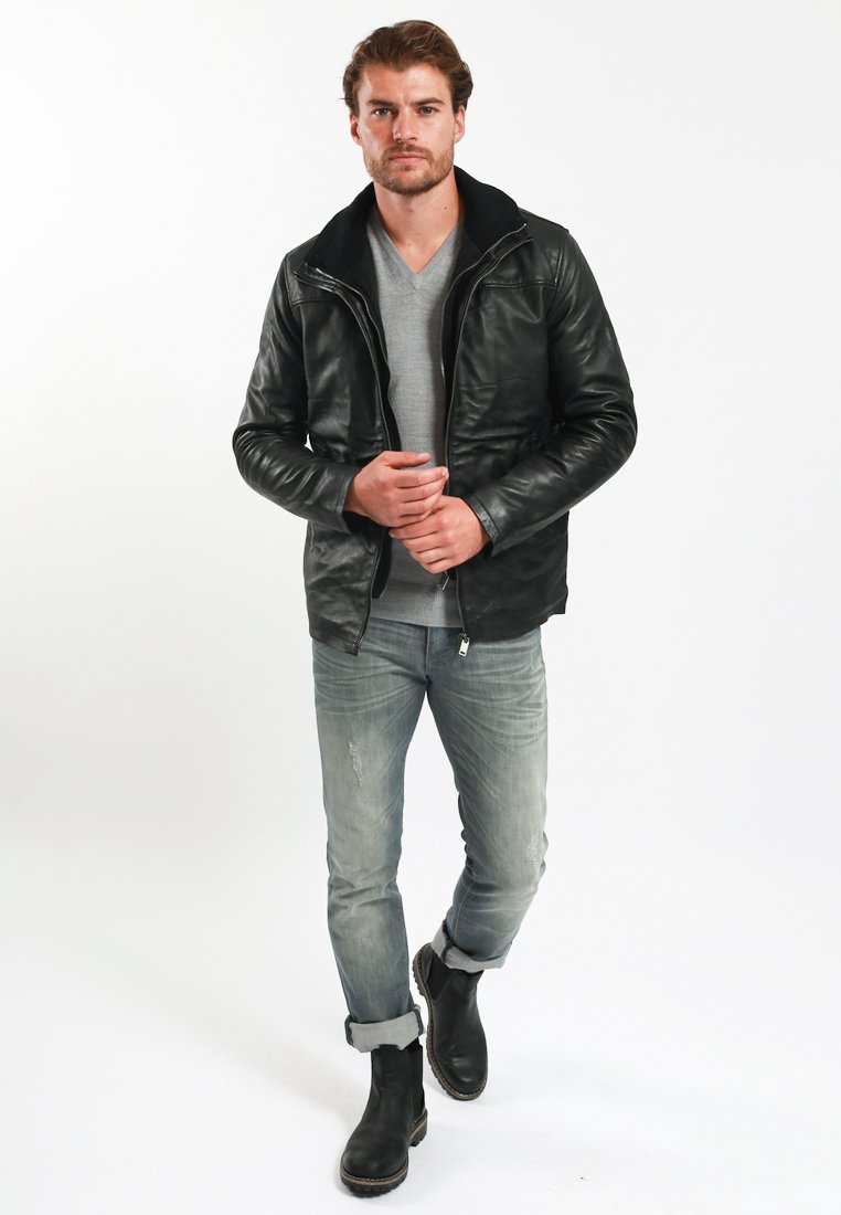 Lee Cooper LONG JACKET WITH COLLAR SHIRT - 2 SPLIT  SIDE POCKETS - FR