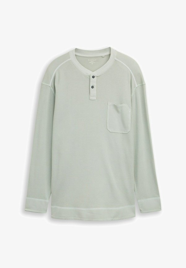 TOM TAILOR PLUS SIZE - HENLEY LANGARM MIT TRUKTU - Jumper - soft greyish green