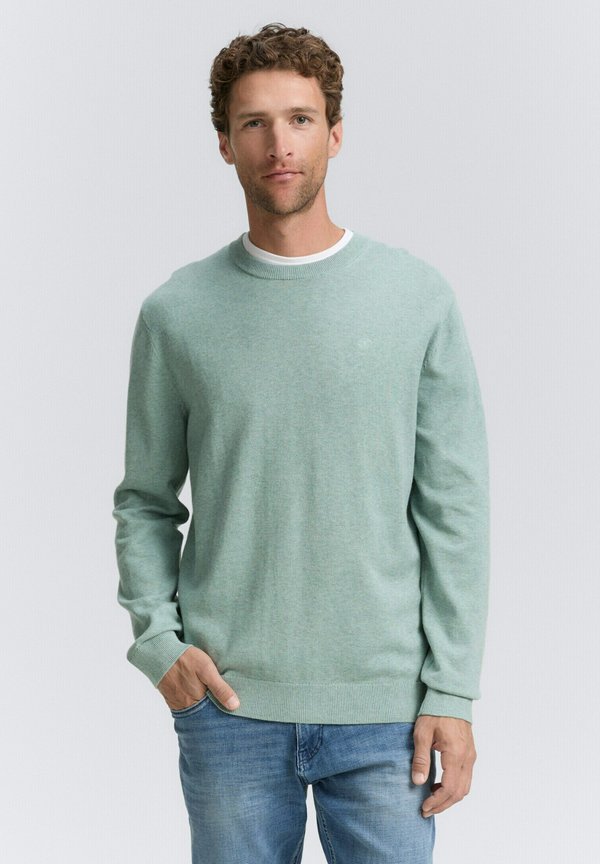 TOM TAILOR BASIC CREWNECK - Jumper - dark smoke green melange