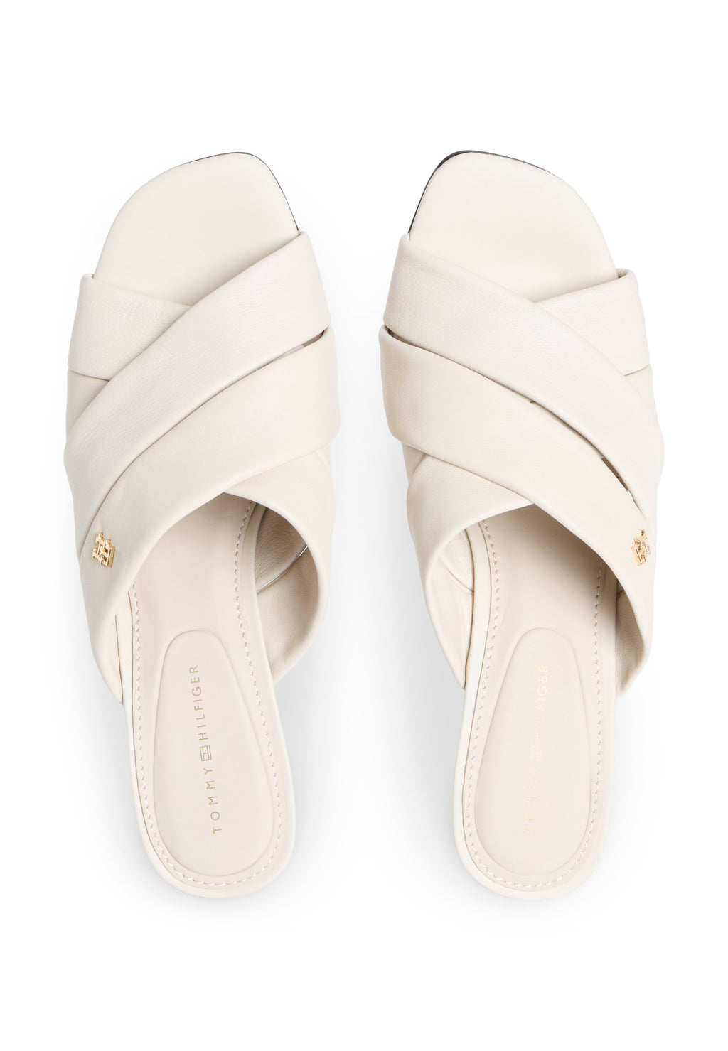 Tommy Hilfiger LEATHER CROSSOVER STRAP HEELED MULES
