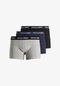 Jack & Jones JACANTHONY 3 PACK  - Trunks - black blue nights light grey melange