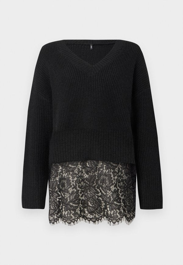 ONLY ONLVIVIA LIFE V NECK - Jumper - black