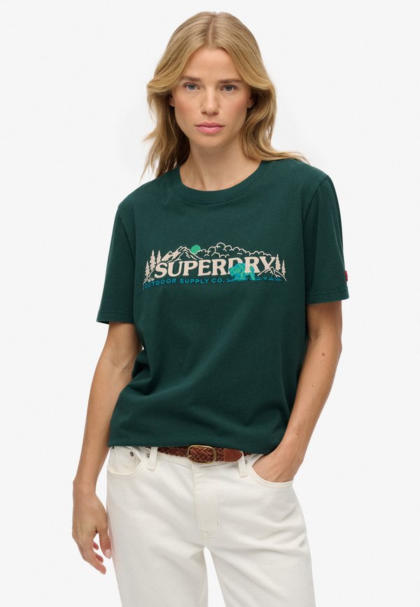 Superdry & Co OUTDOOR SUPPLY CO  - Print T-shirt - enamel green