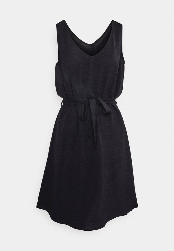 ONLY ONLMETTE V NECK BELT DRESS - Day dress - black