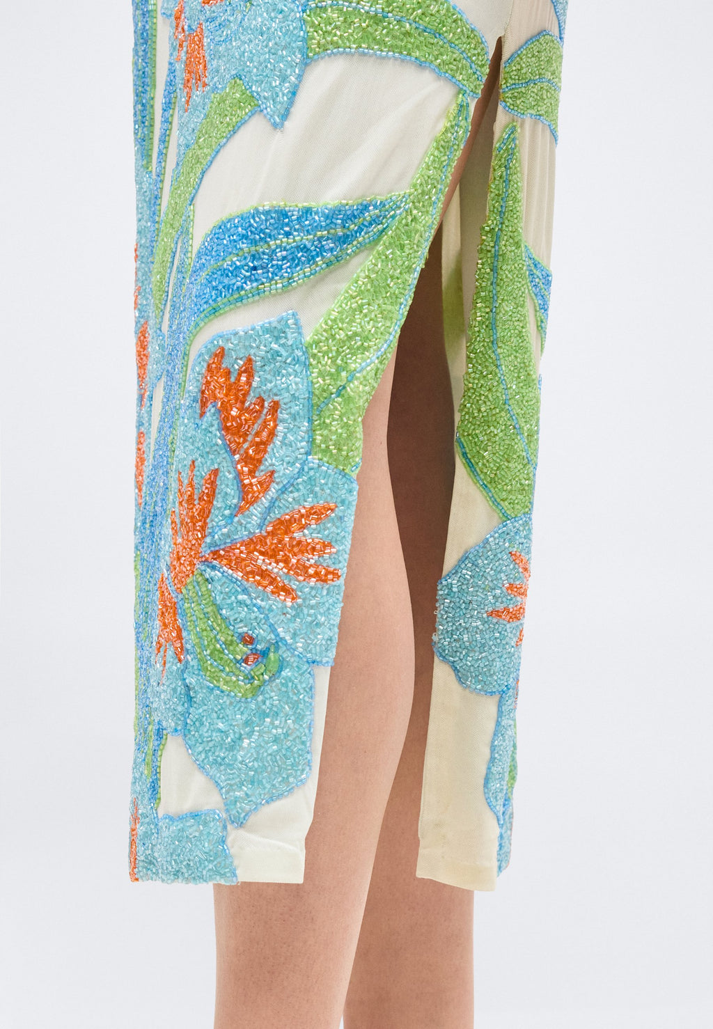 OCEANUS DELIAH BEADED MIDI DRESS
