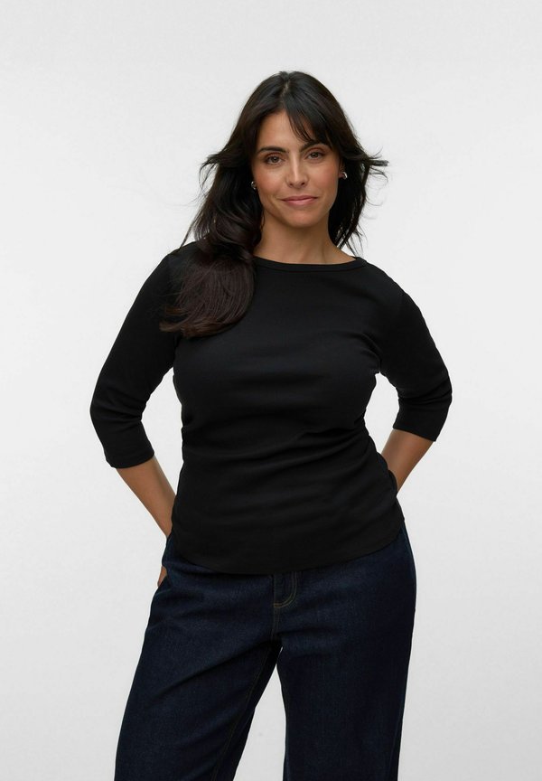 Vero Moda Curve T-SHIRT AWCTHEA TOP - Long sleeved top - black