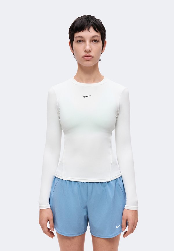 Nike Performance ONE FITTED - Long sleeved top - white/black