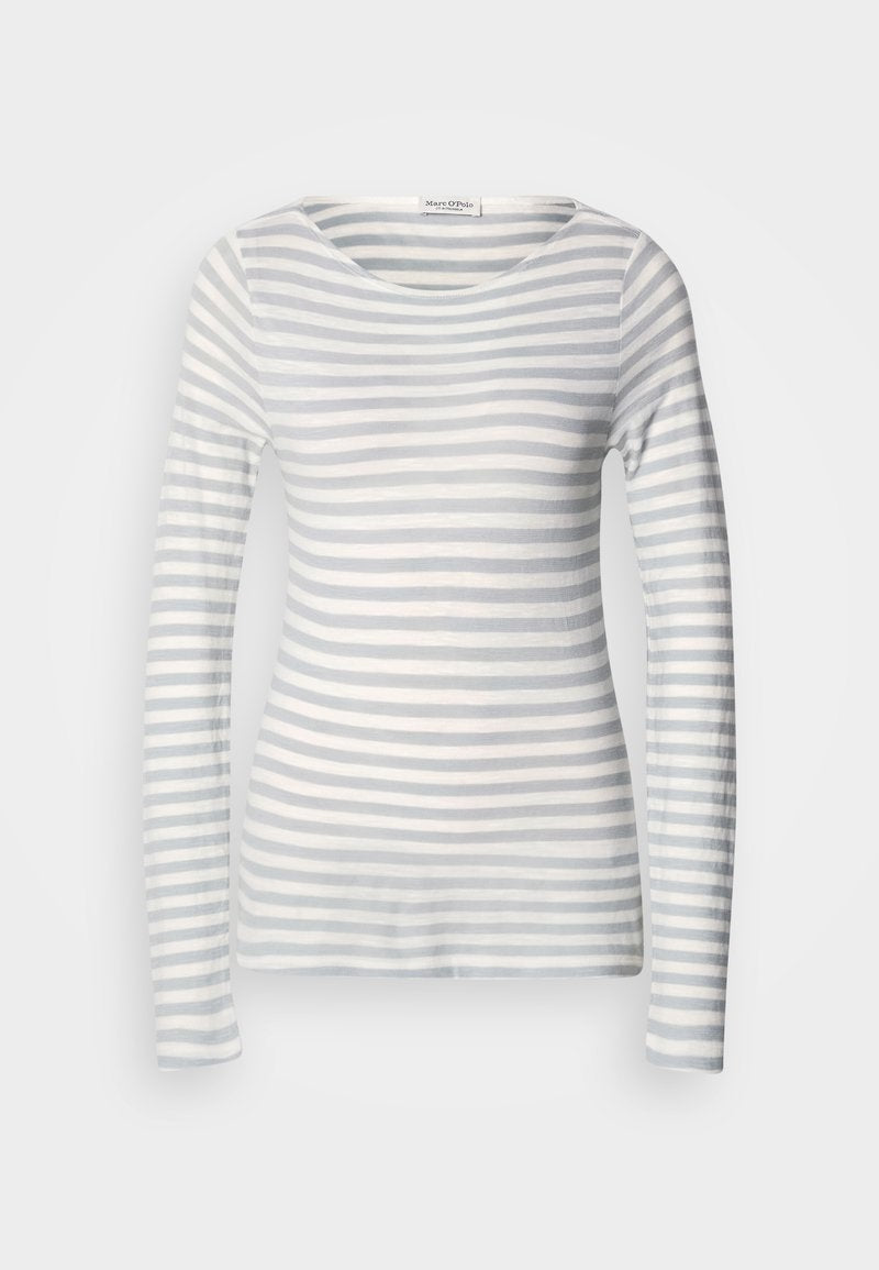 LONG SLEEVE BOAT NECK STRIPED Media 1