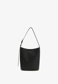 Guess MERIDIAN BUCKET - Handbag - coal logo