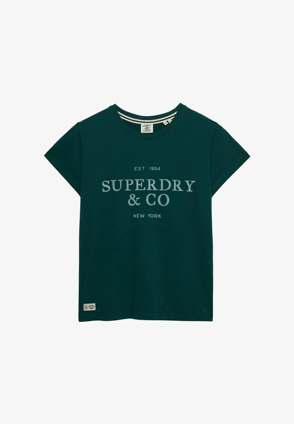 Superdry & Co SUPERDRY LUXE CASUAL CLASSIC T-SHIRT.. - Print T-shirt - dark pine green