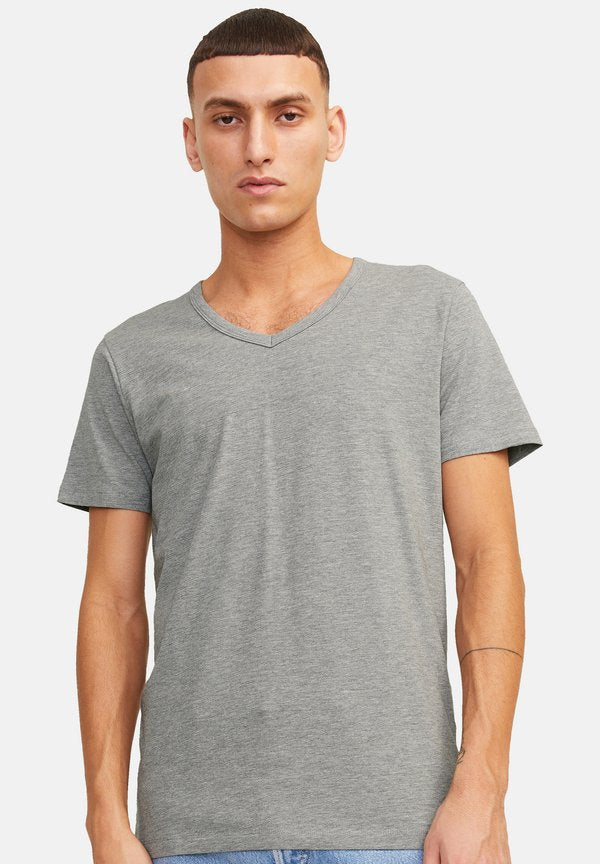 Jack & Jones 5 PACK - Basic T-shirt - light grey melange