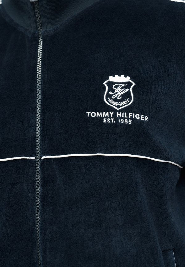 Tommy Hilfiger COLOUR-BLOCKED VELOUR ZIP-THRU TRACK JACKET