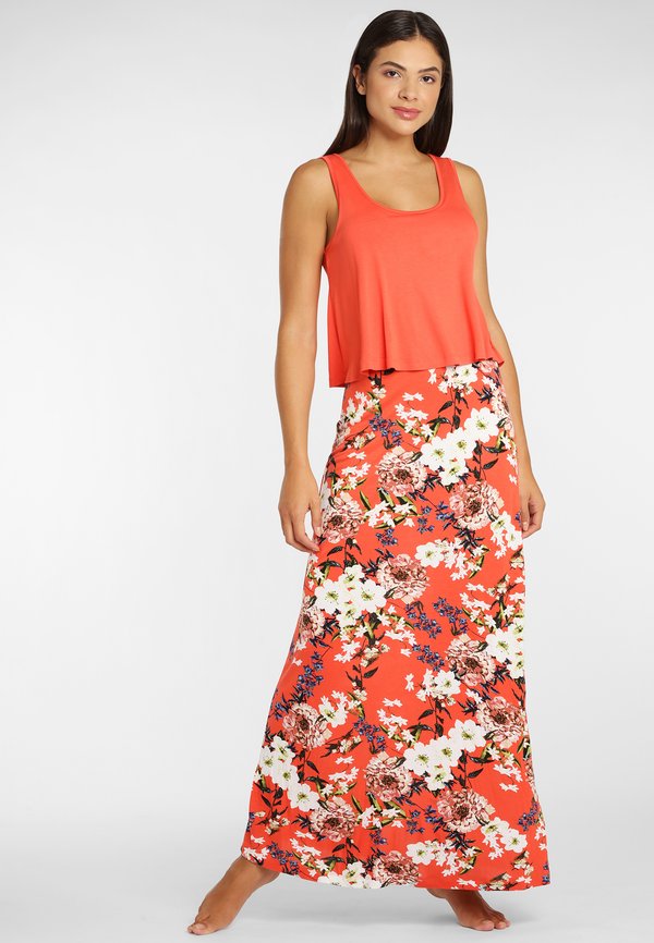 s.Oliver Maxi dress - koralle-bedruckt
