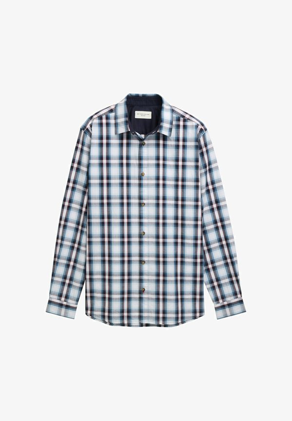 TOM TAILOR REGULAR FIT MIT KARO-MUSTER - Shirt - white blue shades check