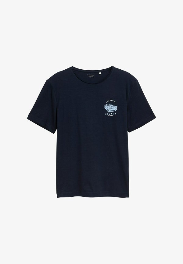 TOM TAILOR PRINTED SLUB - Print T-shirt - sky captain blue