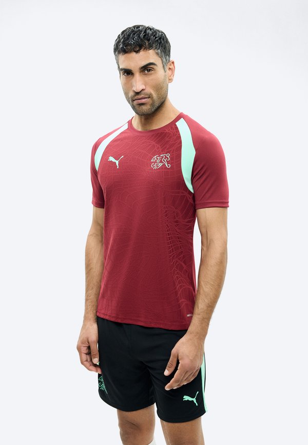 Puma SWITZERLAND SFV TRAINING  - National team wear - team regal red/green glimmer