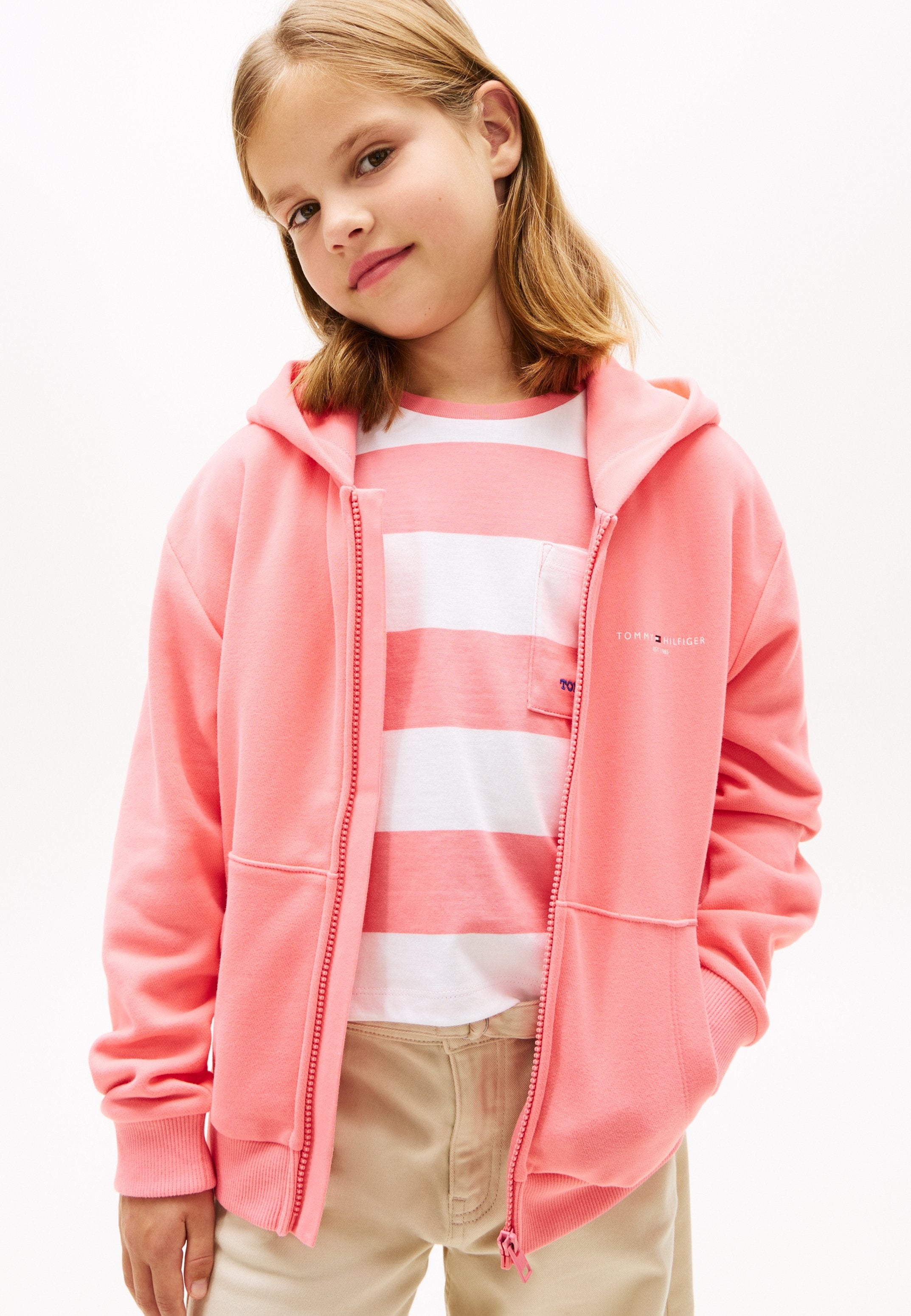 LOGO BRUSHED FLEECE ZIP-THRU HOODY Media 2