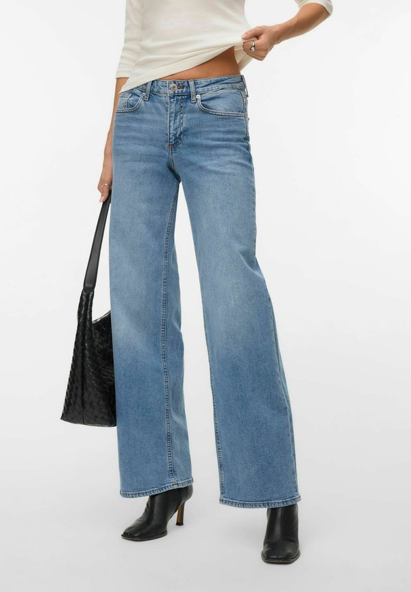 Vero Moda Wide-fit VMSANDIE-STRETCH Mid rise Wide Leg Fit - Wide Leg - light blue denim