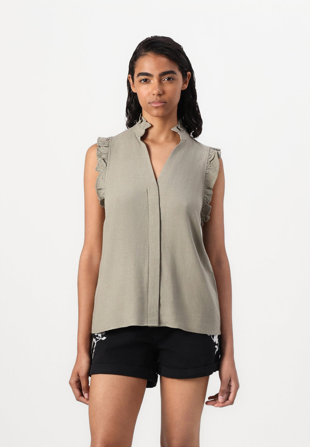 Selected Ruffle detail Sleeveless