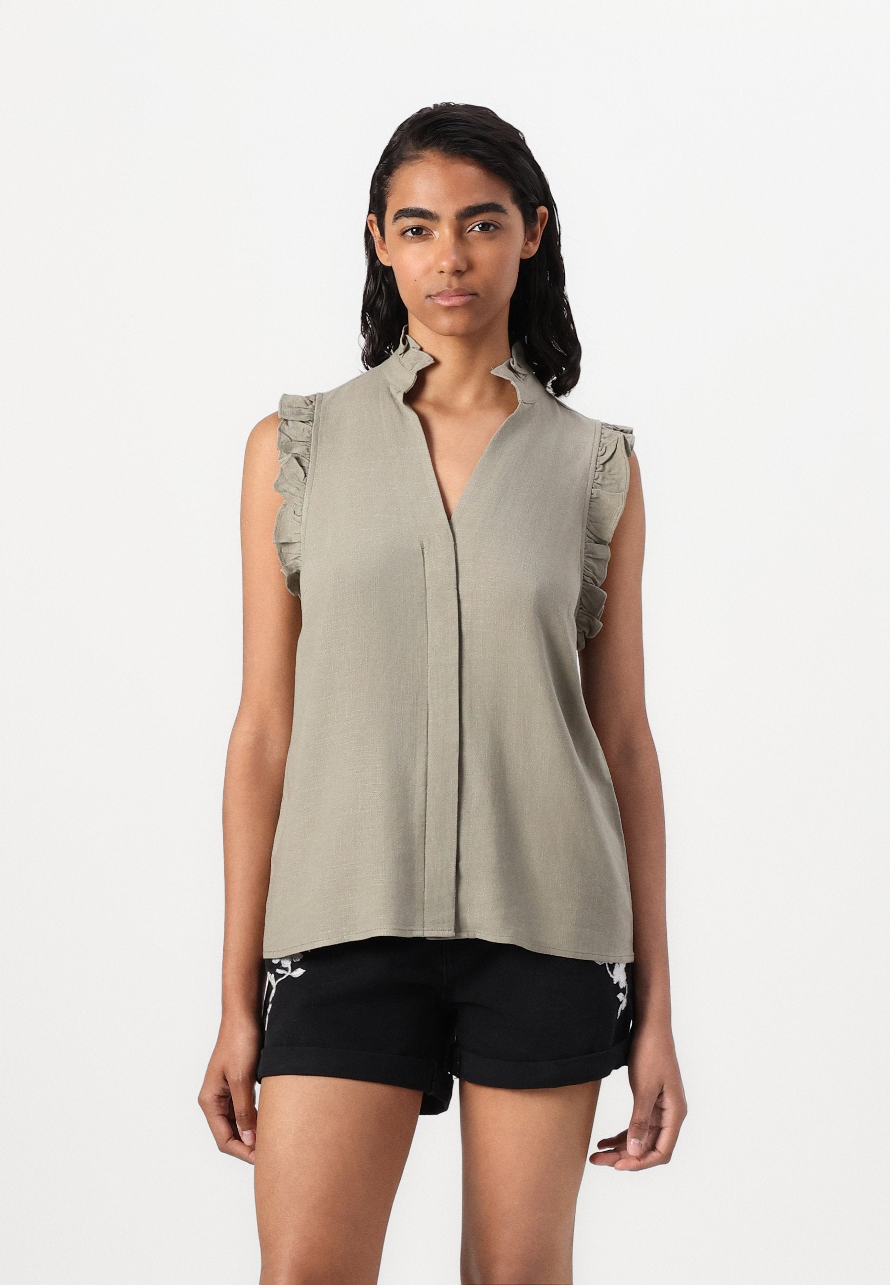 Selected Ruffle detail Sleeveless