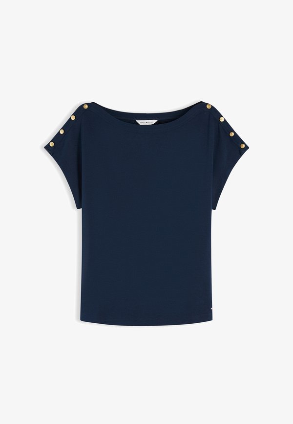 Tommy Hilfiger BOAT NECK TEE - Print T-shirt - dark night navy