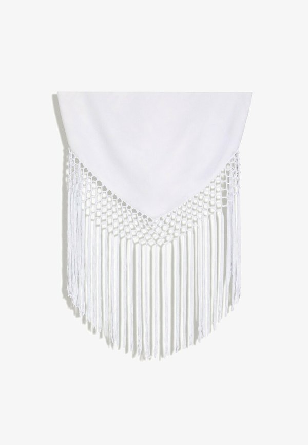 Bershka JACQUARD SCARF TOP - Top - white