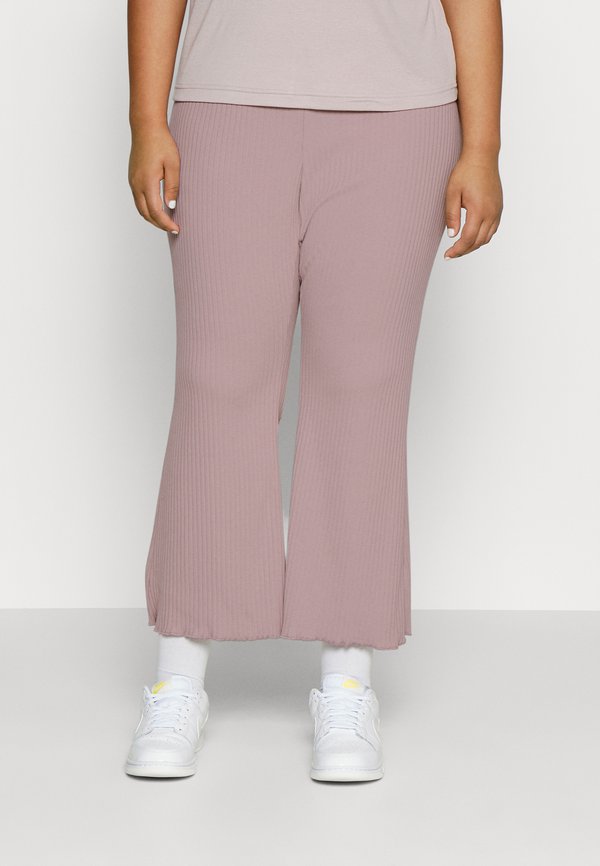 Nike Sportswear W NSW RIB JRSY PANT PLUS - Trousers - diffused taupe