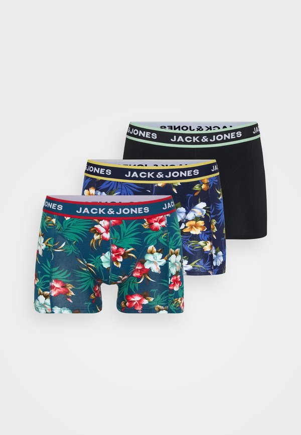 Jack & Jones JACFLOWER TRUNKS 3 PACK - Trunks - black/bardaboes cherry/maritime blue