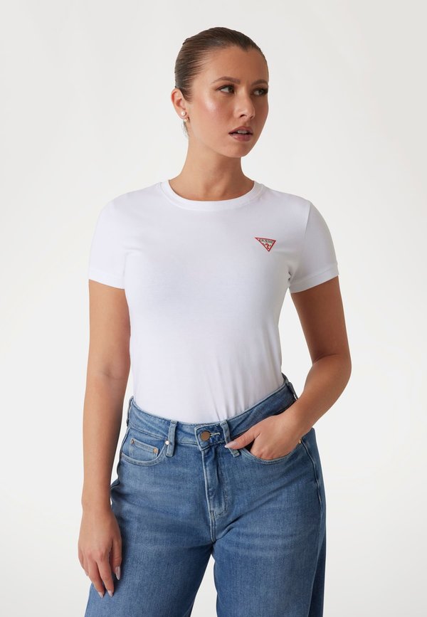 Guess MINI TRIANGLE TEE - Basic T-shirt - pure white
