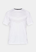 Nike Performance STRIDE - Sports T-shirt - white/reflective silver
