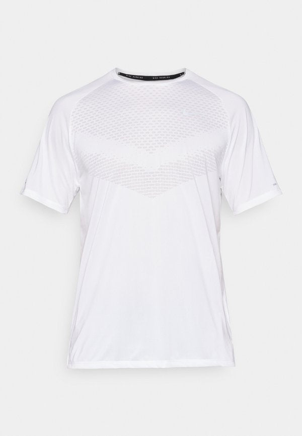 Nike Performance STRIDE - Sports T-shirt - white/reflective silver
